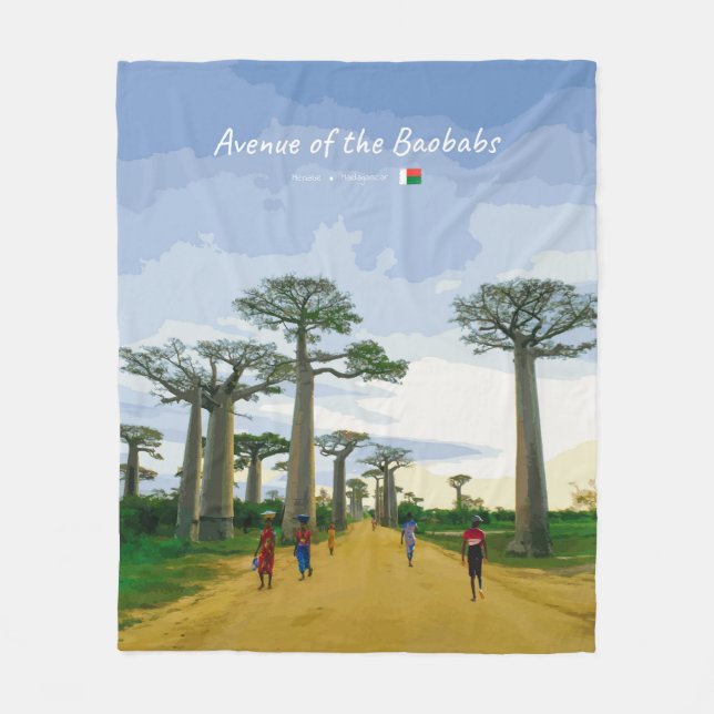Avenue of the Baobabs, Madagascar - Landscape Fleece Blanket (Front)