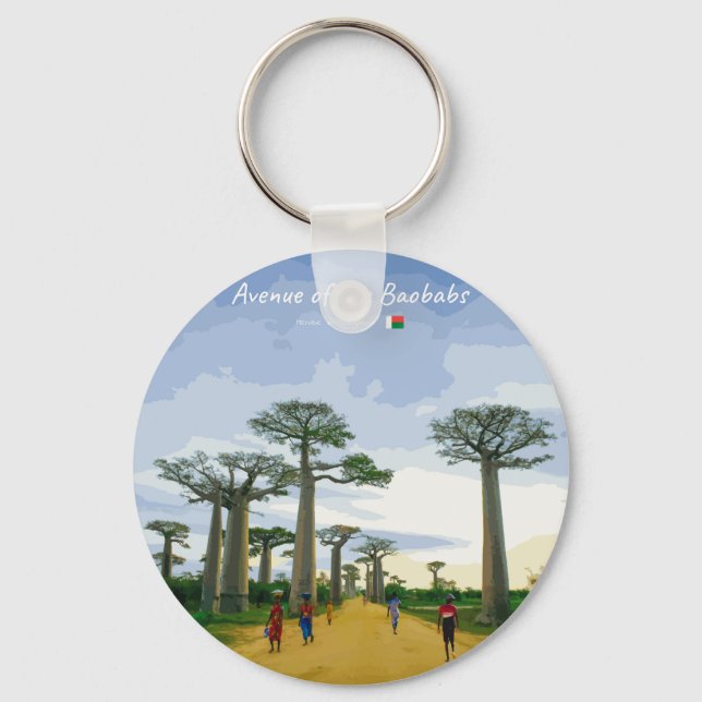Avenue of the Baobabs, Madagascar - Landscape Key Ring (Front)