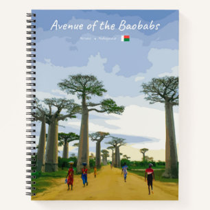 Avenue of the Baobabs, Madagascar - Landscape Spr Notebook