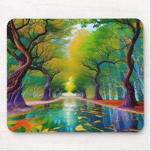 Avenue of Trees autumn leaves Mouse Pad