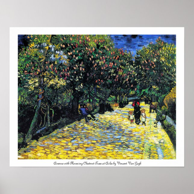 Avenue with Flowering Chestnut Trees at Arles Poster (Front)