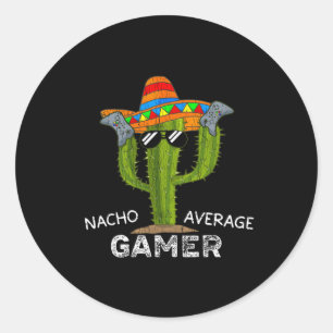 Average Funny Gamer Video Game Lover Gaming Mens W Classic Round Sticker