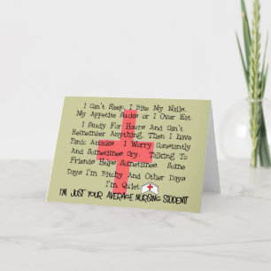 Average Nursing Student Funny Gifts Card