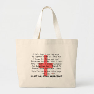 Average Nursing Student Funny Gifts Large Tote Bag