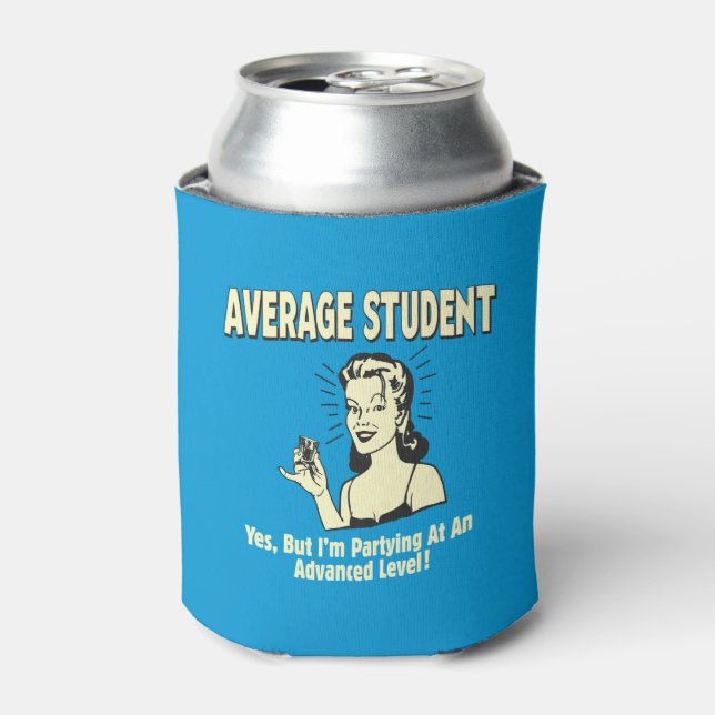 Average Student: Partying Advanced Can Cooler (Can Front)