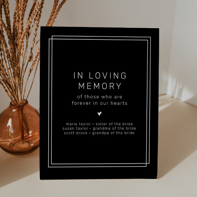 AVERY Black In Loving Memory Wedding Memorial Pedestal Sign (AVERY Black In Loving Memory Wedding Memorial Pedestal Sign)