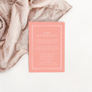 AVERY Blush Peach Coral Product Care Instructions Enclosure Card
