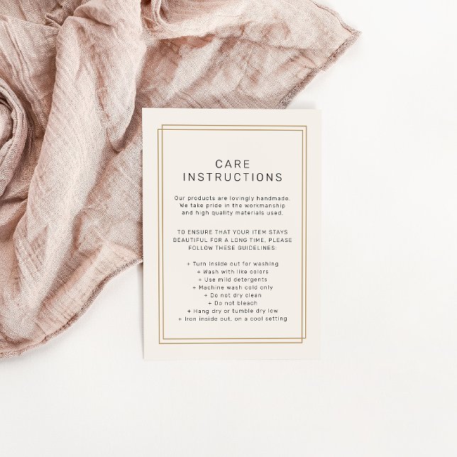 AVERY Chic Gold Black Product Care Instructions Enclosure Card (AVERY Chic Gold Black Product Care Instructions Enclosure Card)