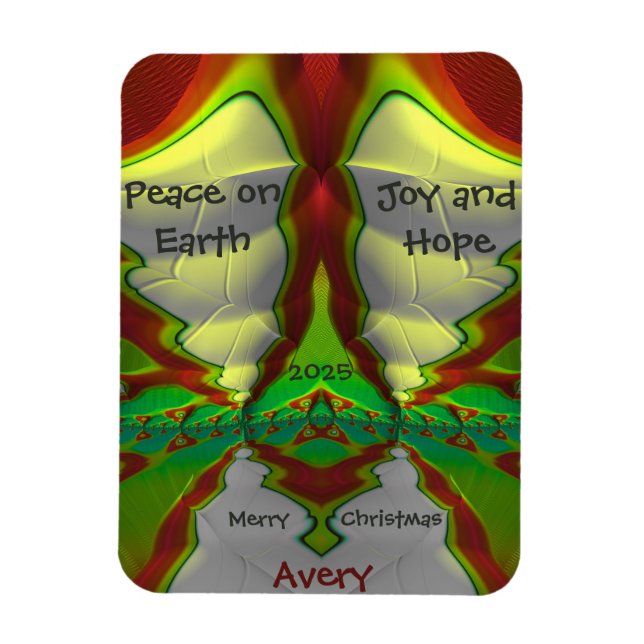 AVERY ~ CHRISTMAS card Bright! ~  Magnet (Vertical)