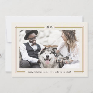 AVERY Cream Black Framed Couples Photo Christmas Holiday Card