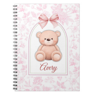 Avery   Custom Pink Teddy Bear Nursery Design  Notebook