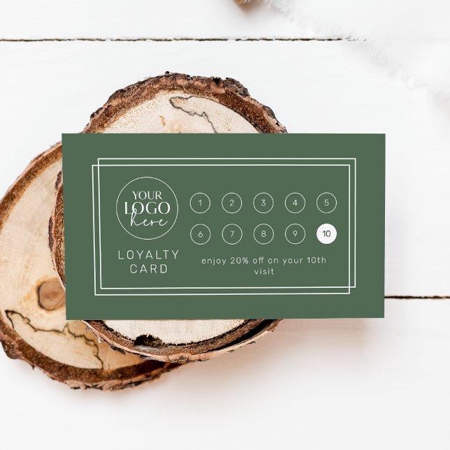 AVERY Dark Green Logo Business Reward 10 Punch Loyalty Card (AVERY Dark Green Logo Business Reward 10 Punch Loyalty Card)