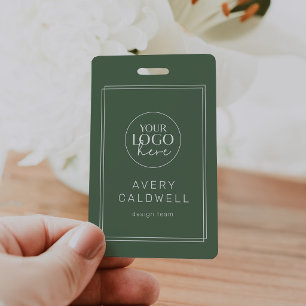 AVERY Dark Green Logo QR Code Employee ID Card Badge