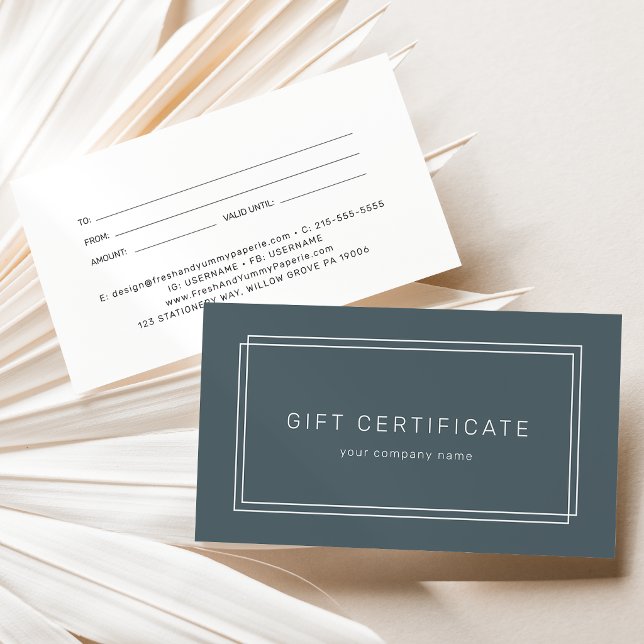 AVERY Dark Navy Blue Business Gift Certificate (AVERY Dark Navy Blue Business Gift Certificate)