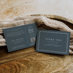 AVERY Dark Navy Blue Business Thank You Order Enclosure Card