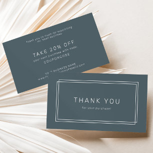 AVERY Dark Navy Blue Classic Business Thank You Discount Card