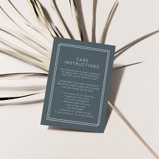 AVERY Dark Navy Blue Product Care Instructions Enclosure Card (AVERY Dark Navy Blue Product Care Instructions Enclosure Card)
