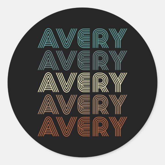 Avery First Name Classic Round Sticker (Front)