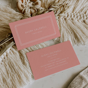 AVERY Minimal Blush Peach Soft Coral Business Card