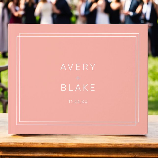 AVERY Minimal Blush Peach Soft Coral Wedding Guest Book (AVERY Minimal Blush Peach Soft Coral Wedding Guest Book)