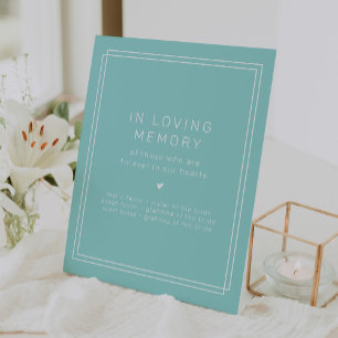 AVERY Mint Green In Loving Memory Wedding Memorial Pedestal Sign