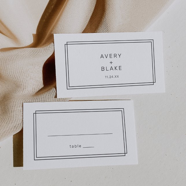 AVERY Modern Black and White Wedding Place Card (AVERY Modern Black and White Wedding Place Card)