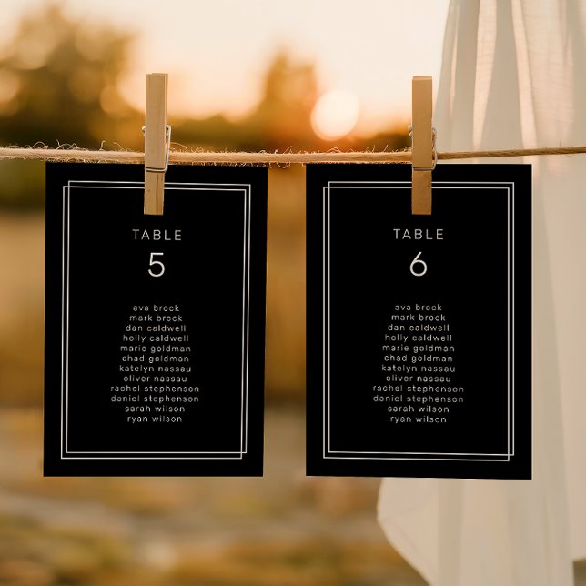 AVERY Modern Black Wedding Seating Chart Cards (AVERY Modern Black Wedding Seating Chart Cards)