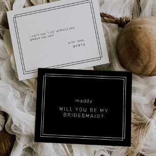 AVERY Modern Black Will You Be My Bridesmaid Cards