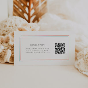 AVERY Modern Coral and Teal QR Code Gift Registry Enclosure Card
