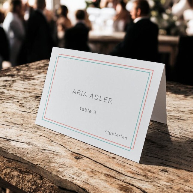 AVERY Modern Coral and Teal Wedding Place Cards (AVERY Modern Coral and Teal Wedding Place Cards)