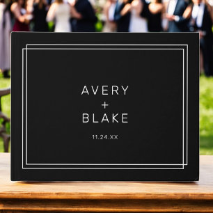 AVERY Modern Dark Black Wedding Guest Book