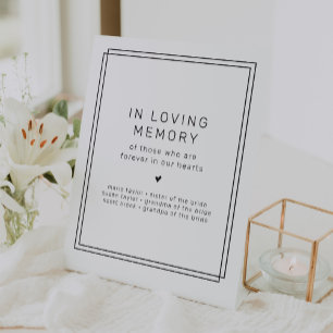 AVERY Modern In Loving Memory Wedding Memorial Pedestal Sign