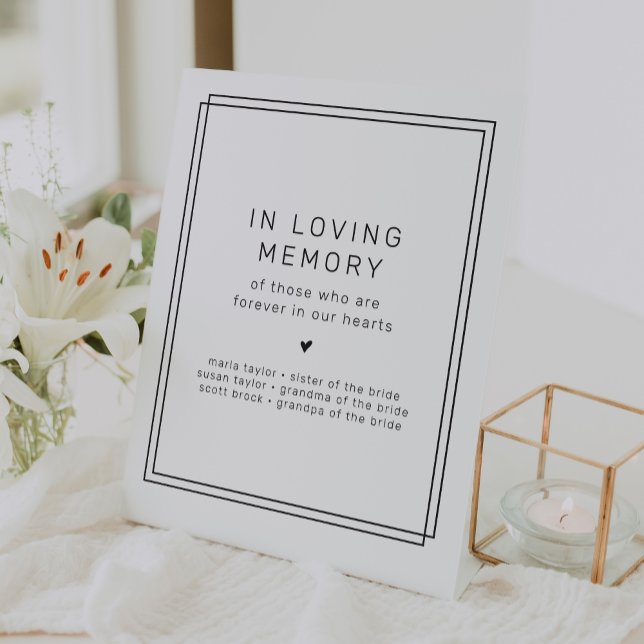 AVERY Modern In Loving Memory Wedding Memorial Pedestal Sign (AVERY Modern In Loving Memory Wedding Memorial Pedestal Sign)