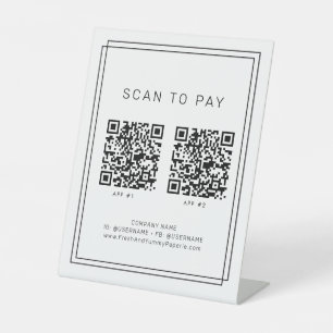 AVERY Modern Minimal Business 2 Apps Scan To Pay Pedestal Sign