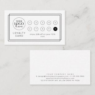 AVERY Modern Minimal Logo Business Reward 10 Punch Loyalty Card
