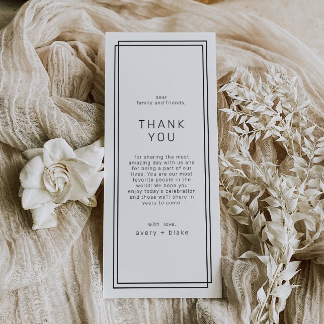 AVERY Modern Minimal Wedding Table Thank You Cards (AVERY Modern Minimal Wedding Table Thank You Cards)