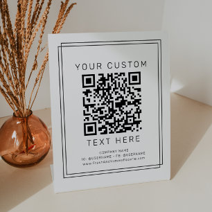 AVERY Modern Minimalist Business Custom QR Code Pedestal Sign