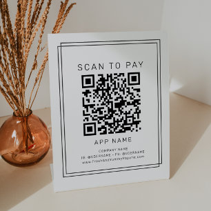 AVERY Modern Minimalist Business Scan To Pay Pedestal Sign