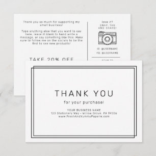 AVERY Modern Minimalist Business Thank You Order Enclosure Card