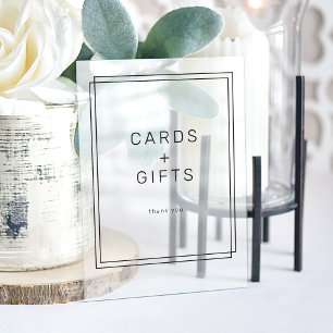 AVERY Modern Minimalist Cards and Gifts Wedding Acrylic Sign