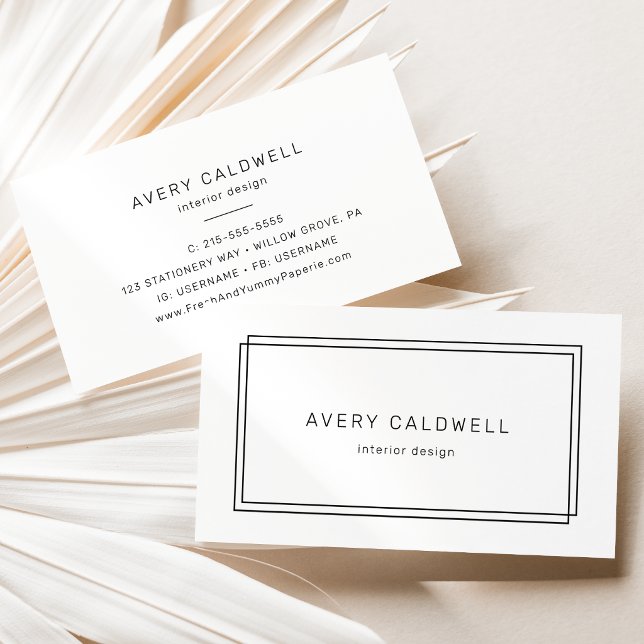 AVERY Modern Minimalist Double Frame Business Card (AVERY Modern Minimalist Double Frame Business Card)
