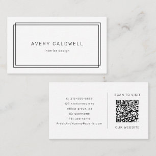 AVERY Modern Minimalist Double Frame QR Code Business Card