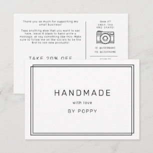 AVERY Modern Minimalist Handmade Thank You Order Enclosure Card