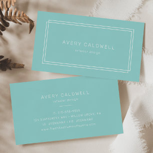 AVERY Modern Minimalist Mint Green Business Card