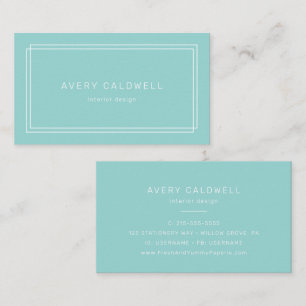 AVERY Modern Minimalist Mint Green Business Card
