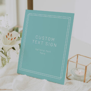 AVERY Modern Minimalist Mint Green Custom Wedding Pedestal Sign