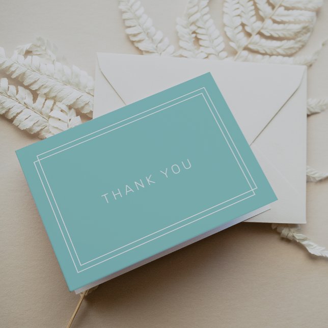 AVERY Modern Minimalist Mint Green Frame Wedding Thank You Card (AVERY Modern Minimalist Mint Green Frame Wedding Thank You Card)