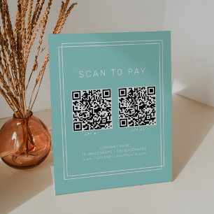 AVERY Modern Mint Business 2 Apps Scan To Pay Pedestal Sign