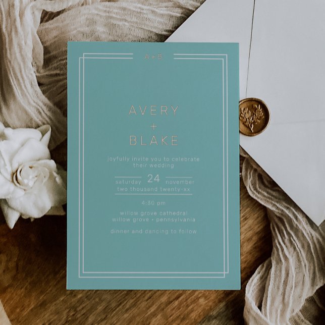 AVERY Modern Mint Green and Rose Gold Foil Wedding (AVERY Modern Mint Green and Rose Gold Foil Wedding Foil Invitation)