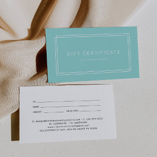 AVERY Modern Mint Green Business Gift Certificate